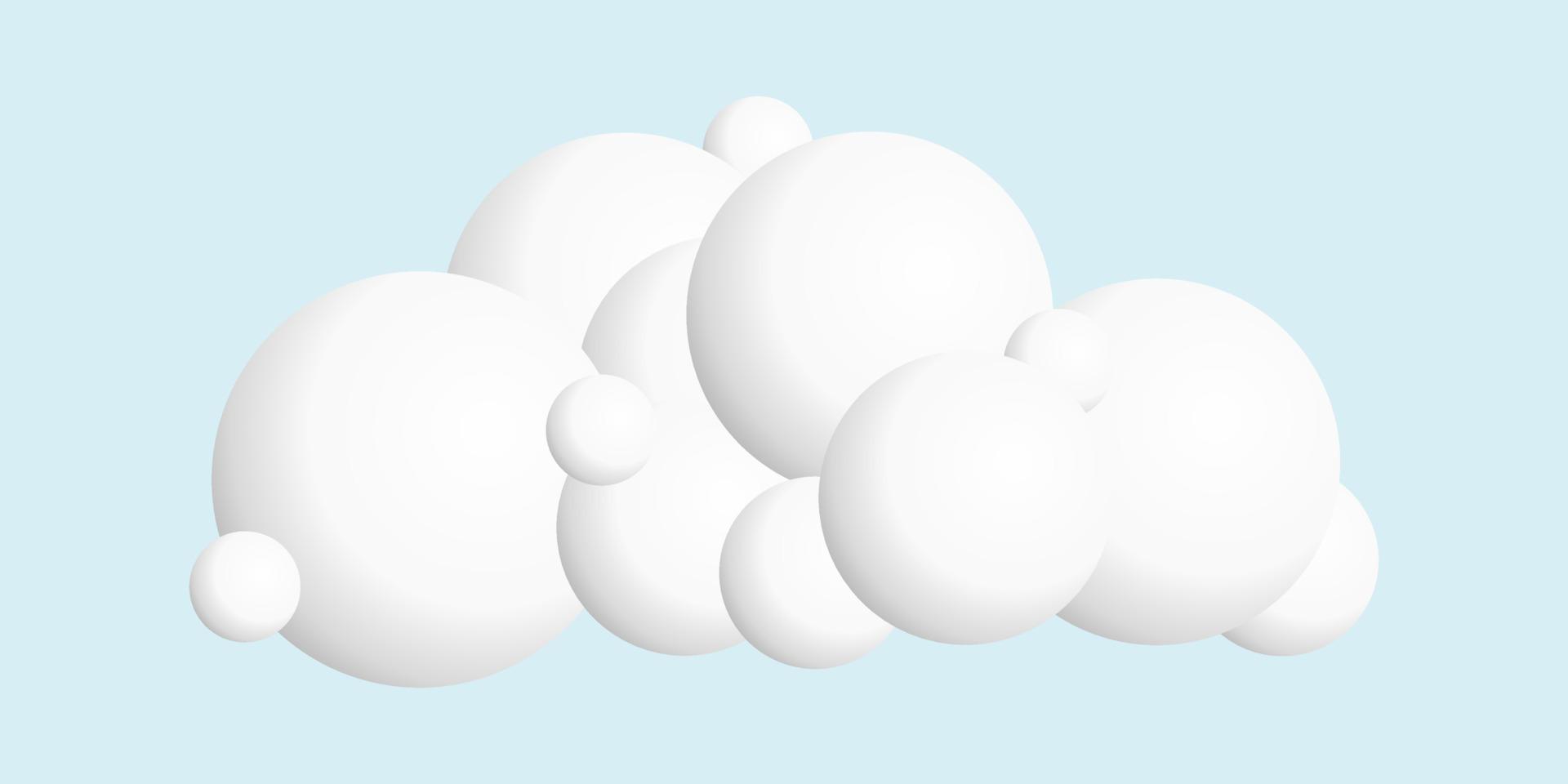 icono de nube blanca 3d vector