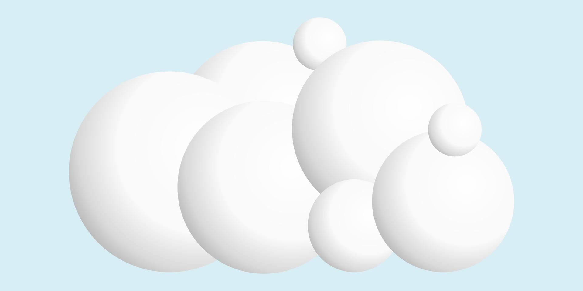 3d white cloud icon vector