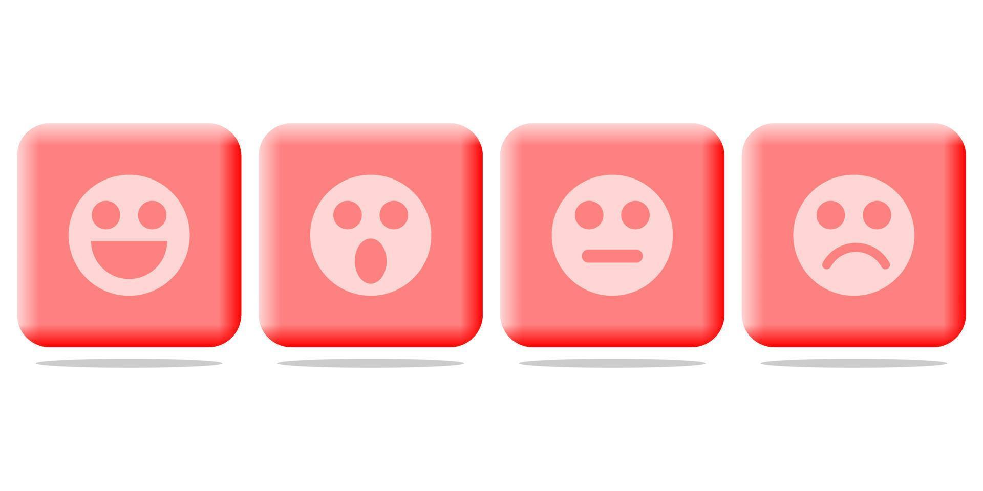 icono de emoticón rojo 3d vector