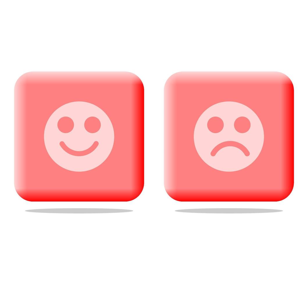 icono de emoticón rojo 3d vector