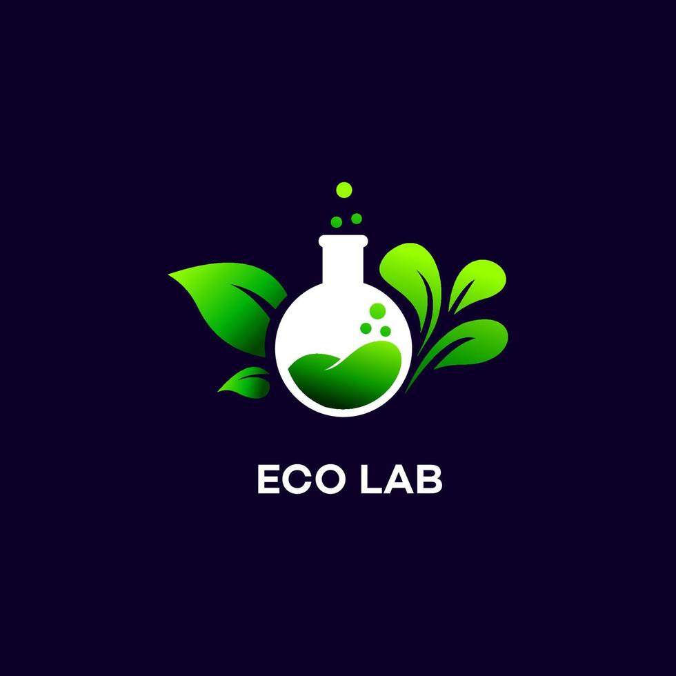 concepto de diseño de logotipo de laboratorio natural, símbolo creativo de ciencia y medicina, plantilla de logotipo de laboratorio ecológico vector