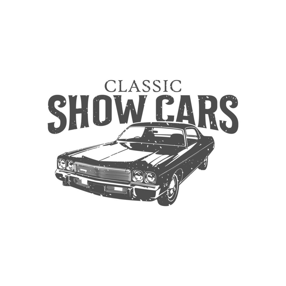 Classic or vintag retro car logo design template. vintage style vector