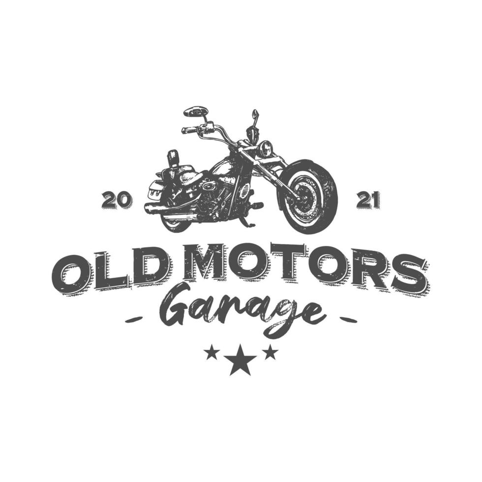 ilustración de motocicletas antiguas, logotipo, impresión de carteles. icono de clásicos de moto retro. ilustración de la impresión para la ropa. icono para transporte retro tiendas de elegante logo de bicicleta. vector