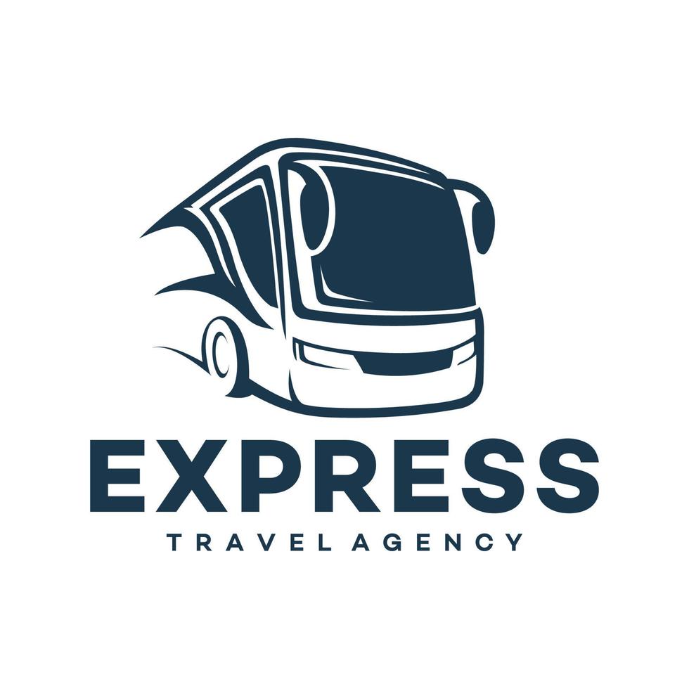 Travel bus illustration, logo on light background vector