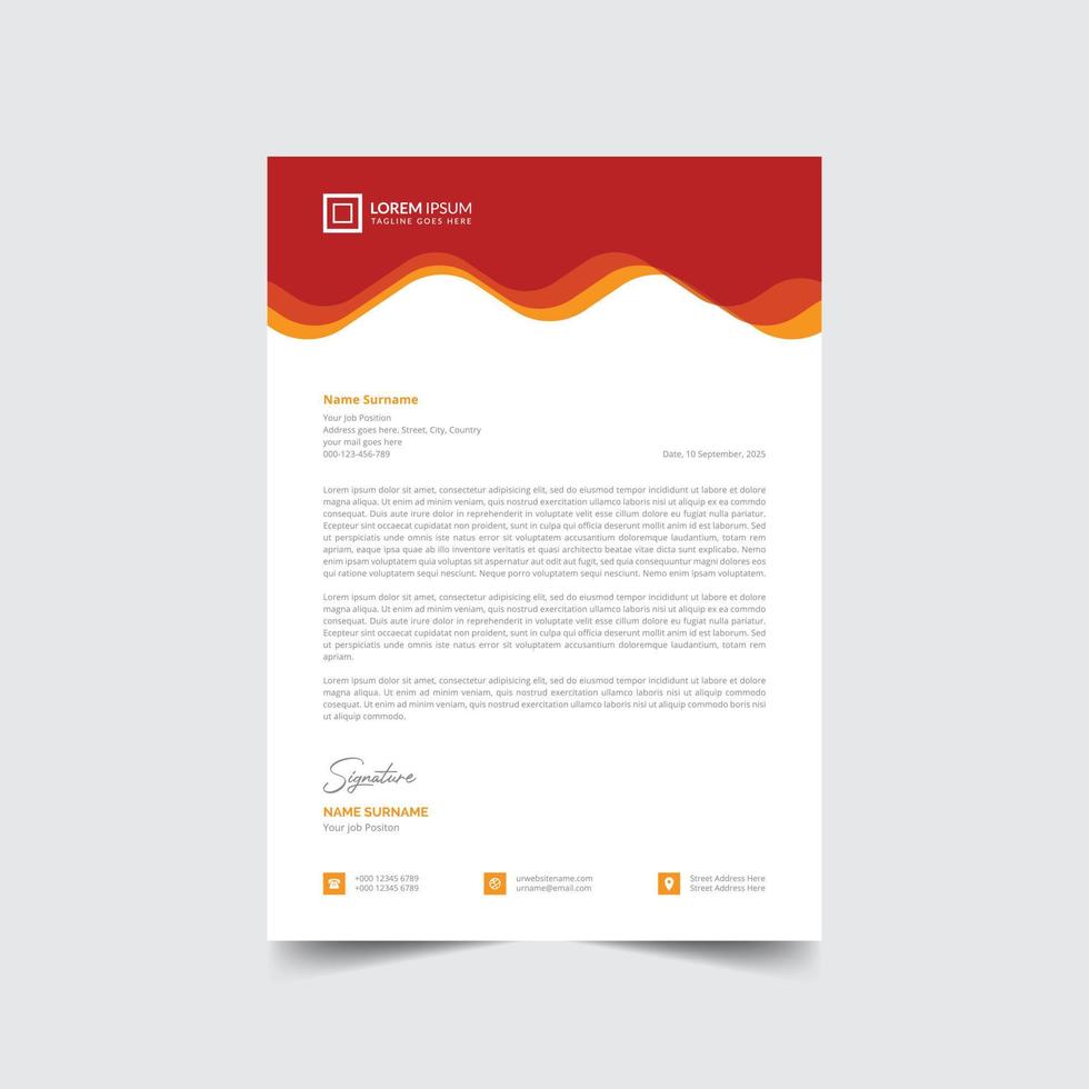 Professional creative modern business company letterhead template Free Vector a4 size