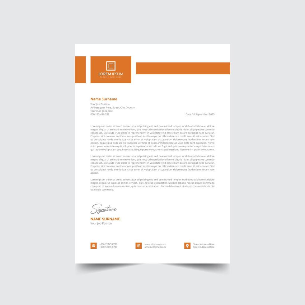 Professional creative modern business company letterhead template Free Vector a4 size