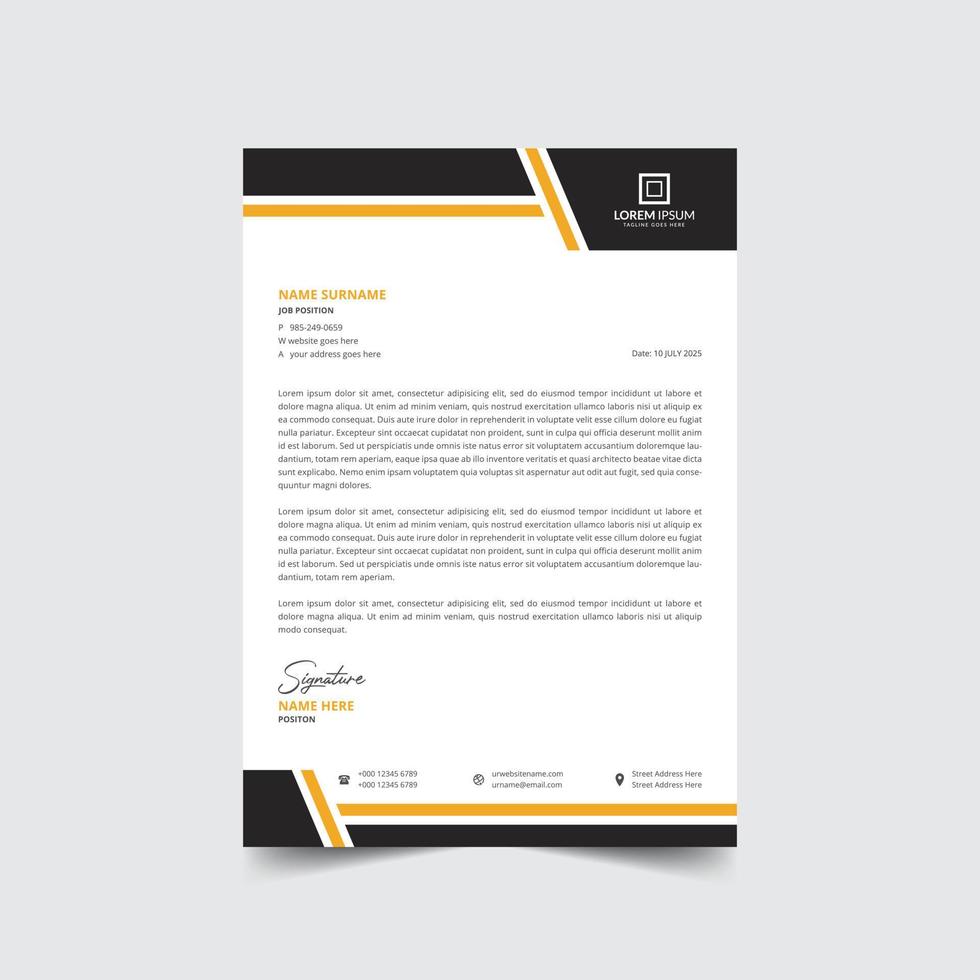 Modern business company letterhead design template Free Vector a4 size