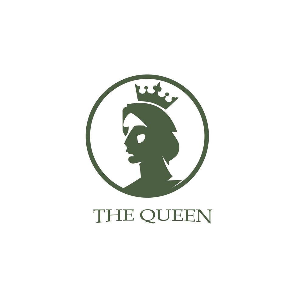 Vintage queen silhouette. Medieval queen profile. Elegant silhouette of a female head vector