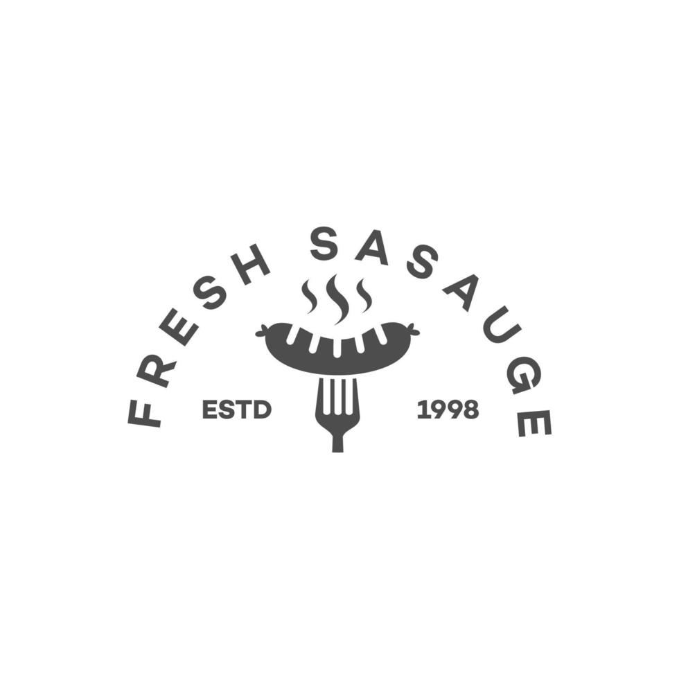 fresh sasauges, concept sign, outline vector illustration, linear symbol.