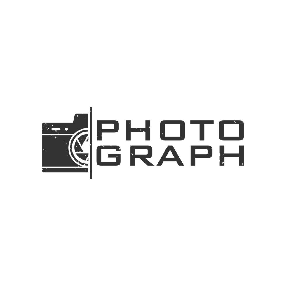 Simple Camera Photography Logo Design Vector. vintage style vector