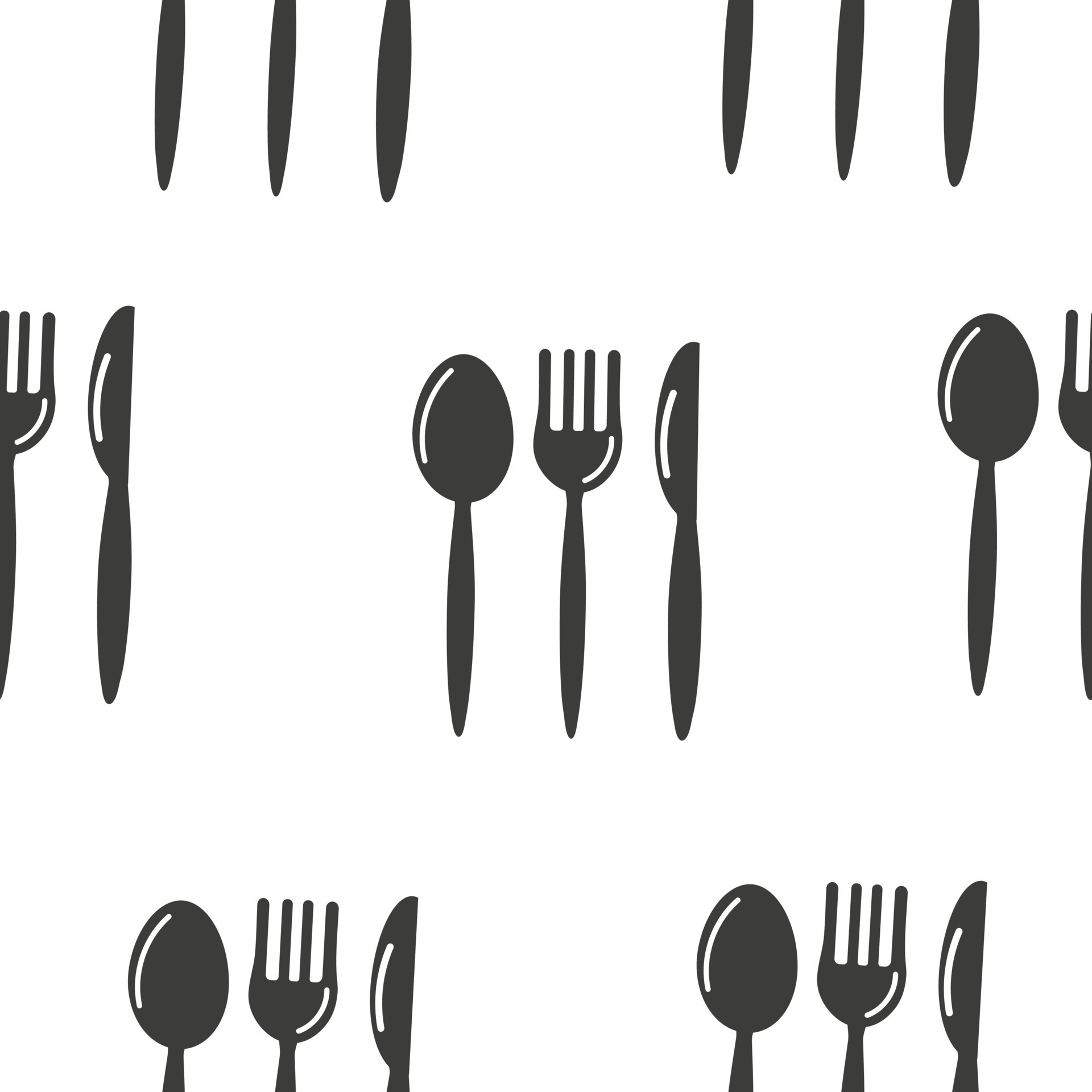 Fork, knife and plate icon seamless pattern background. Restaurant