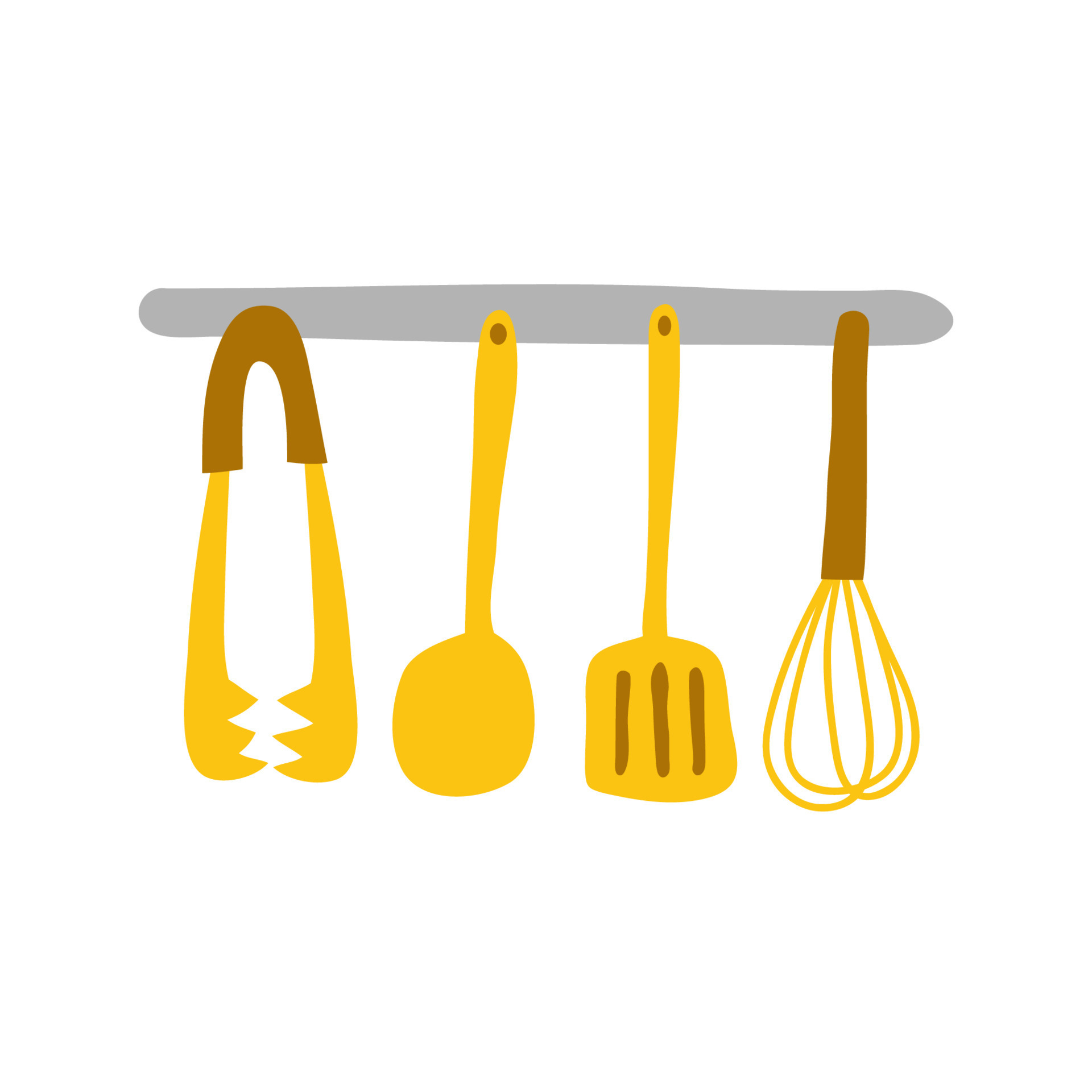 Kitchen Tools & Cooking Utensils Clipart Set Live Love Cook Pans Pots  Tableware Ochre Yellow INSTANT DOWNLOAD 20 .PNG Files (Instant Download) 