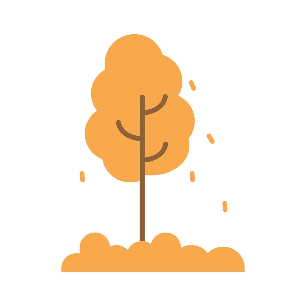 árbol de otoño con hojas voladoras. ilustración vectorial vector