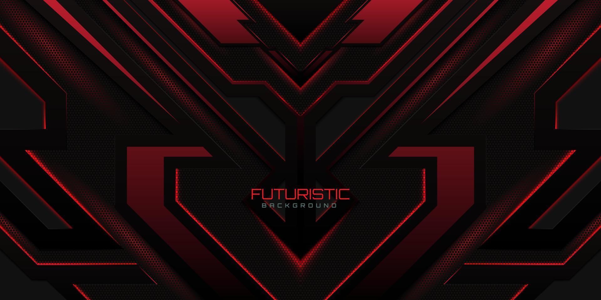 Abstract Futuristic Background with red neon glowing vector