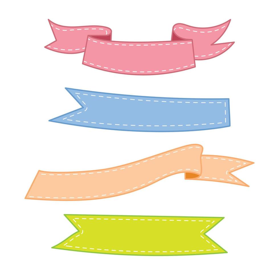 Template pastel ribbon lower third label vector