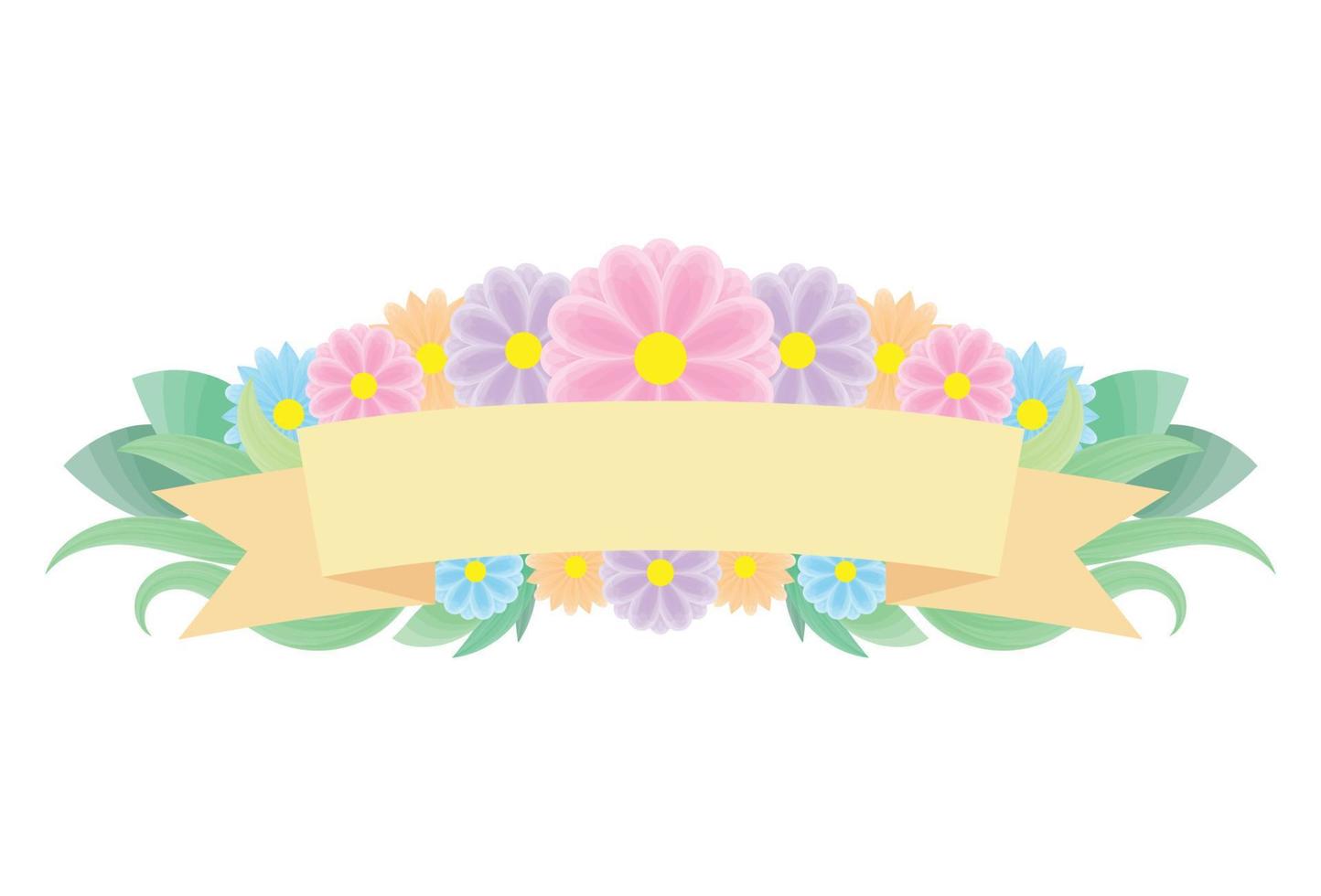 Spring floral colorful flowers vector