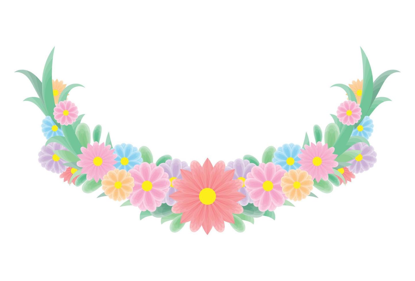 Spring floral colorful flowers vector