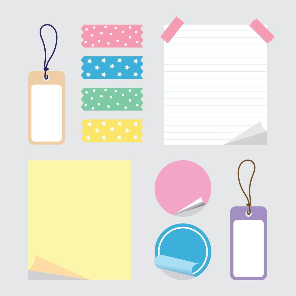 Colorful paper and sticker label set collection vector