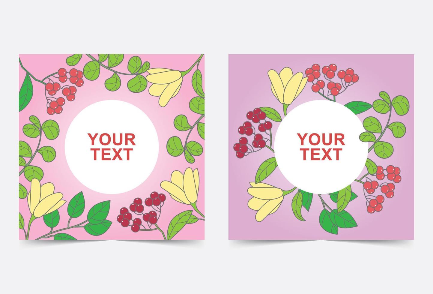 Photo frames with spring floral vector