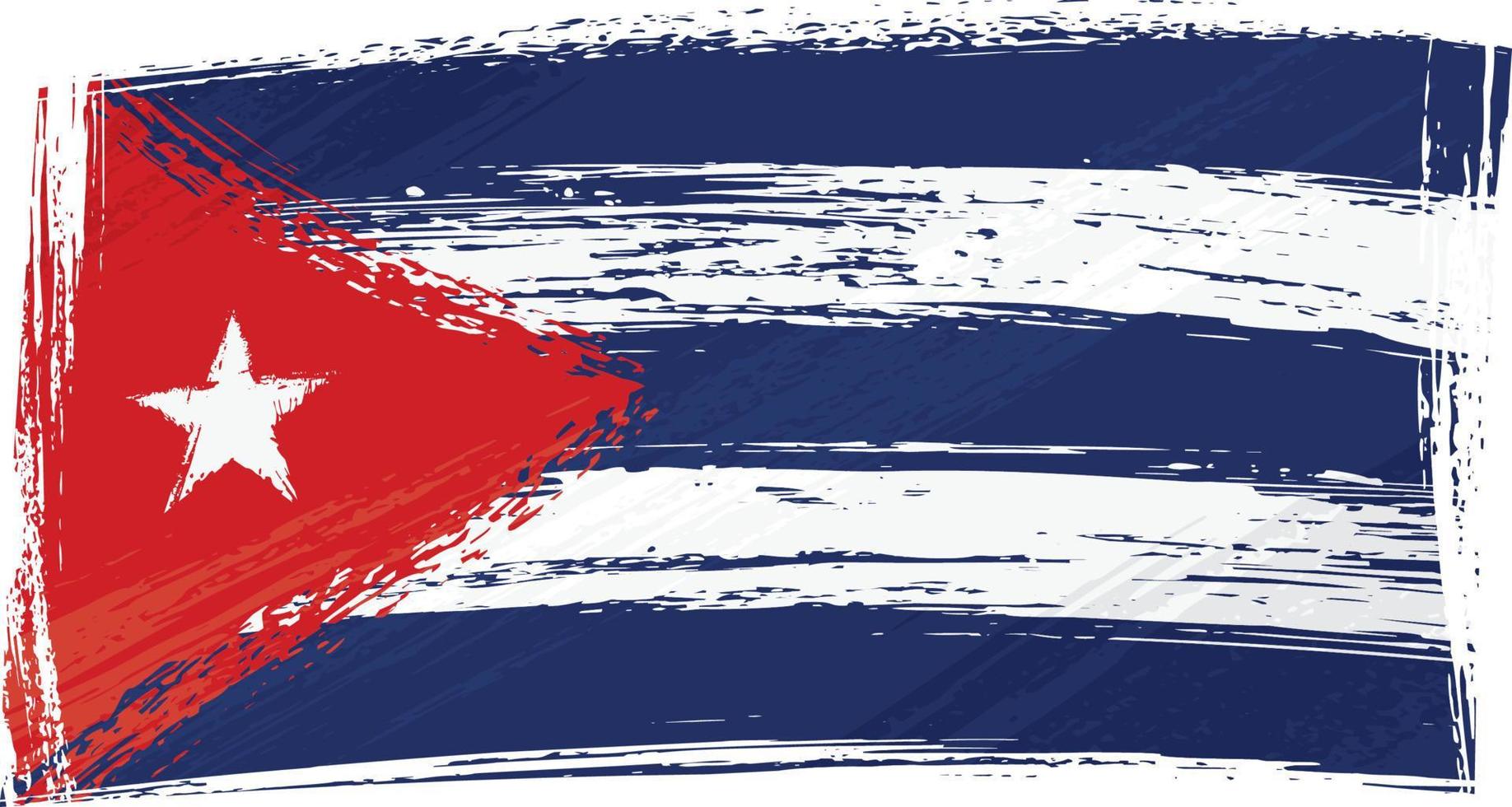 bandera nacional de cuba creada en estilo grunge vector