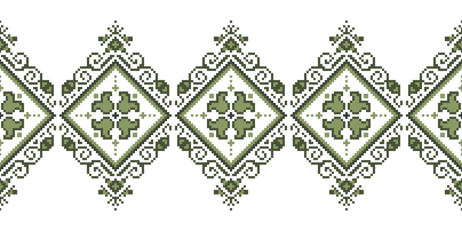 Seamless inspired embroidery pattern, Vector horizontal seam fabric ornamentals design for fashion clothes, fabric, textile, decoration background.