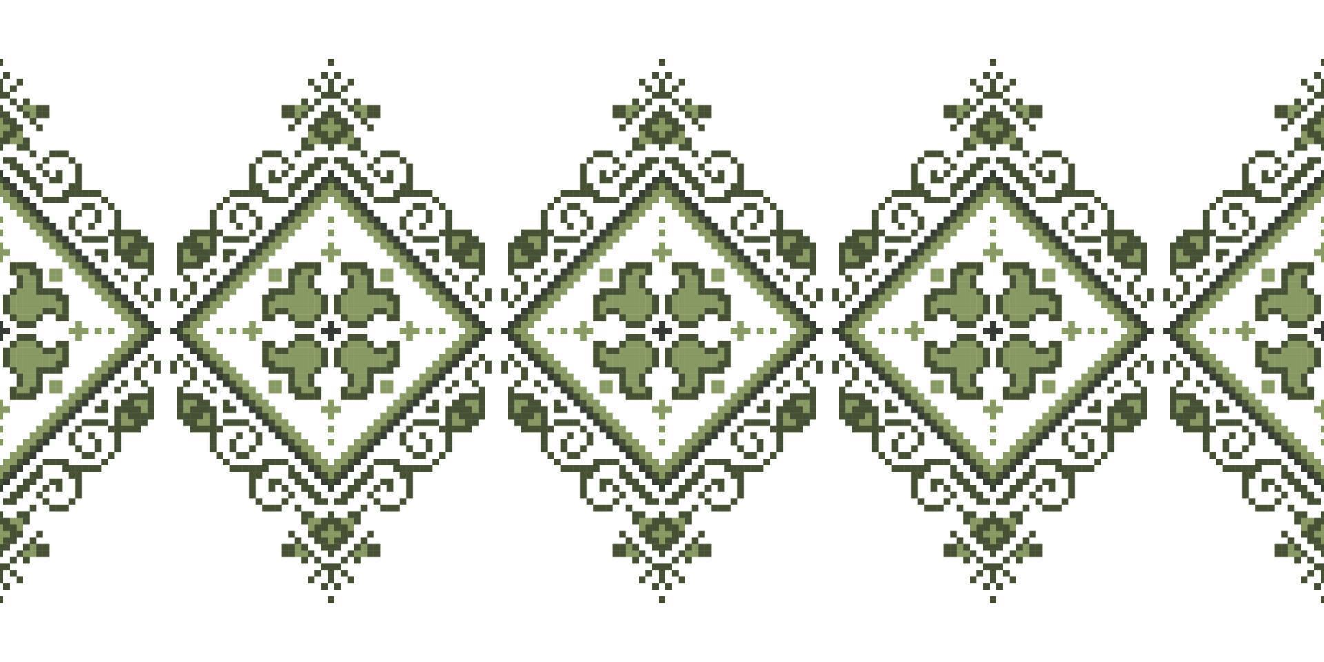 patrón de bordado inspirado sin costuras, diseño de ornamentales de tela de costura horizontal vectorial para ropa de moda, tela, textil, fondo de decoración. vector