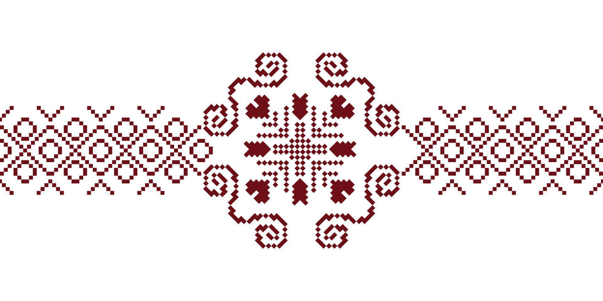 Seamless inspired embroidery pattern, Vector horizontal seam fabric ornamentals design for fashion clothes, fabric, textile, decoration background.