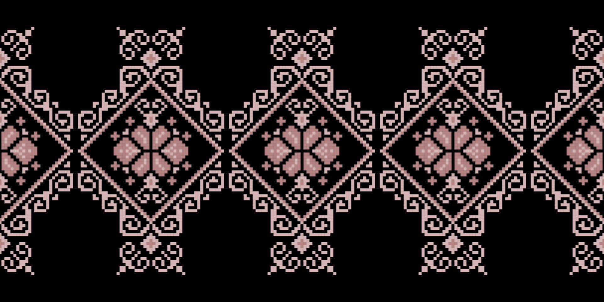 Seamless inspired embroidery pattern, Vector horizontal seam fabric ornamentals design for fashion clothes, fabric, textile, decoration background.