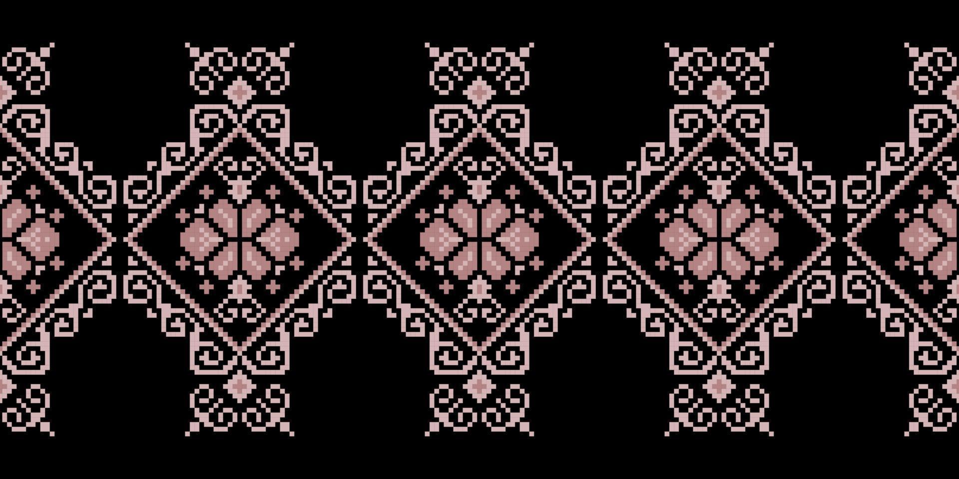 patrón de bordado inspirado sin costuras, diseño de ornamentales de tela de costura horizontal vectorial para ropa de moda, tela, textil, fondo de decoración. vector