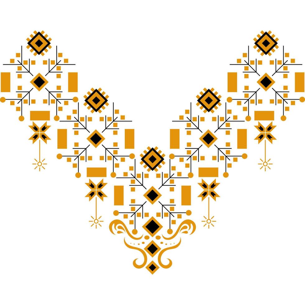 Vector neck ornamentals clothing design, Square shape pattern for fashion clothes, fabric, textile, decoration other.