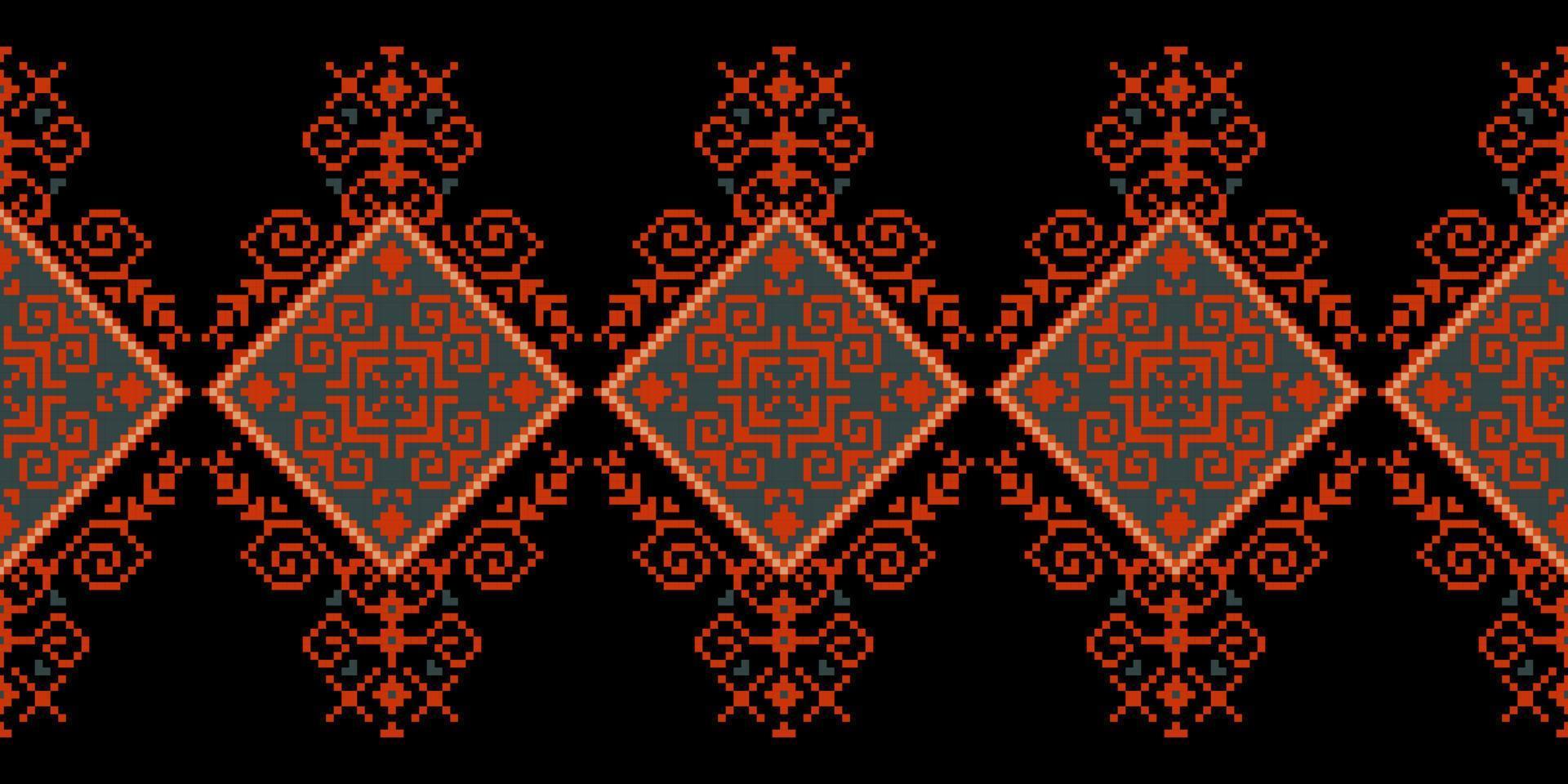 patrón de bordado inspirado sin costuras, diseño de ornamentales de tela de costura horizontal vectorial para ropa de moda, tela, textil, fondo de decoración. vector