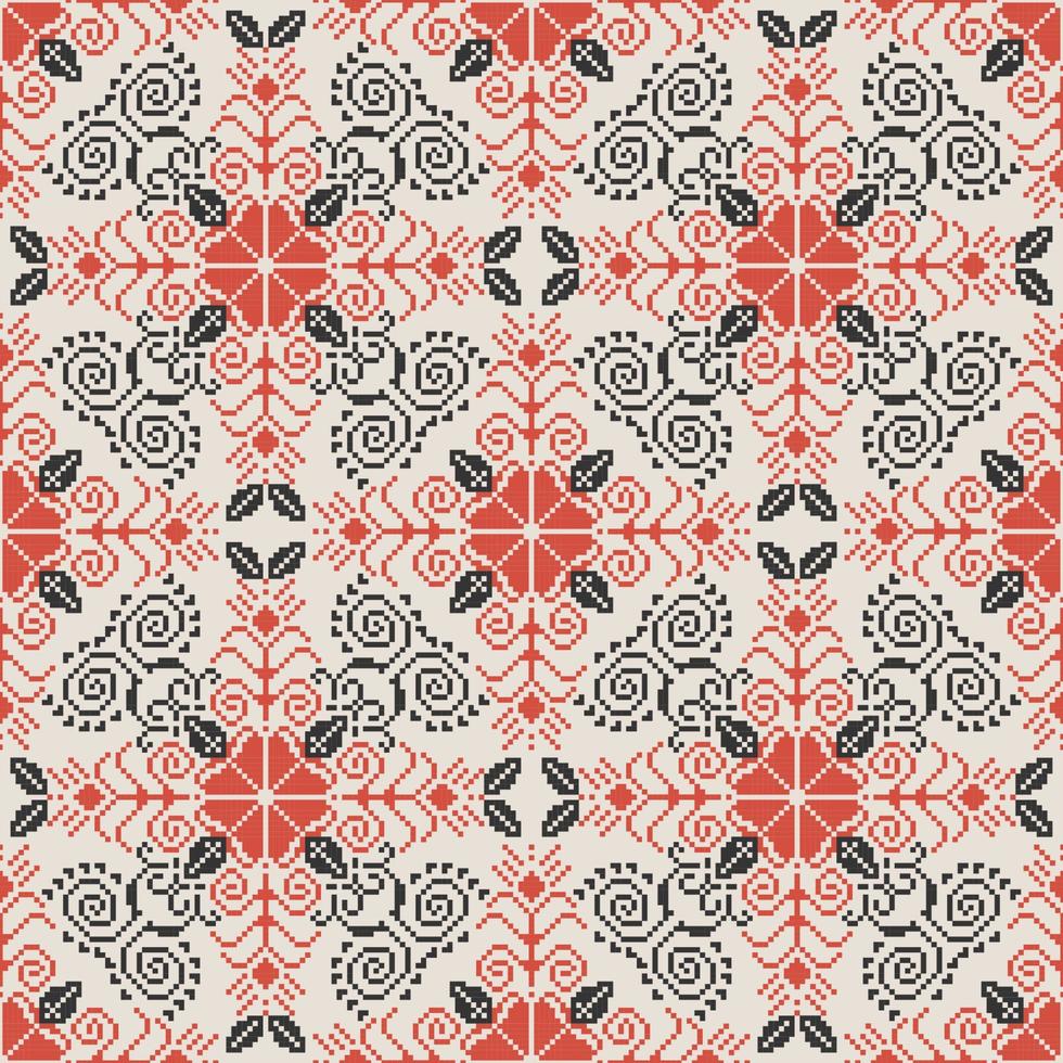 Seamless square ethnic pattern, Vector embroidery inspired design for fashion clothes, textile, fabric, decoration background.