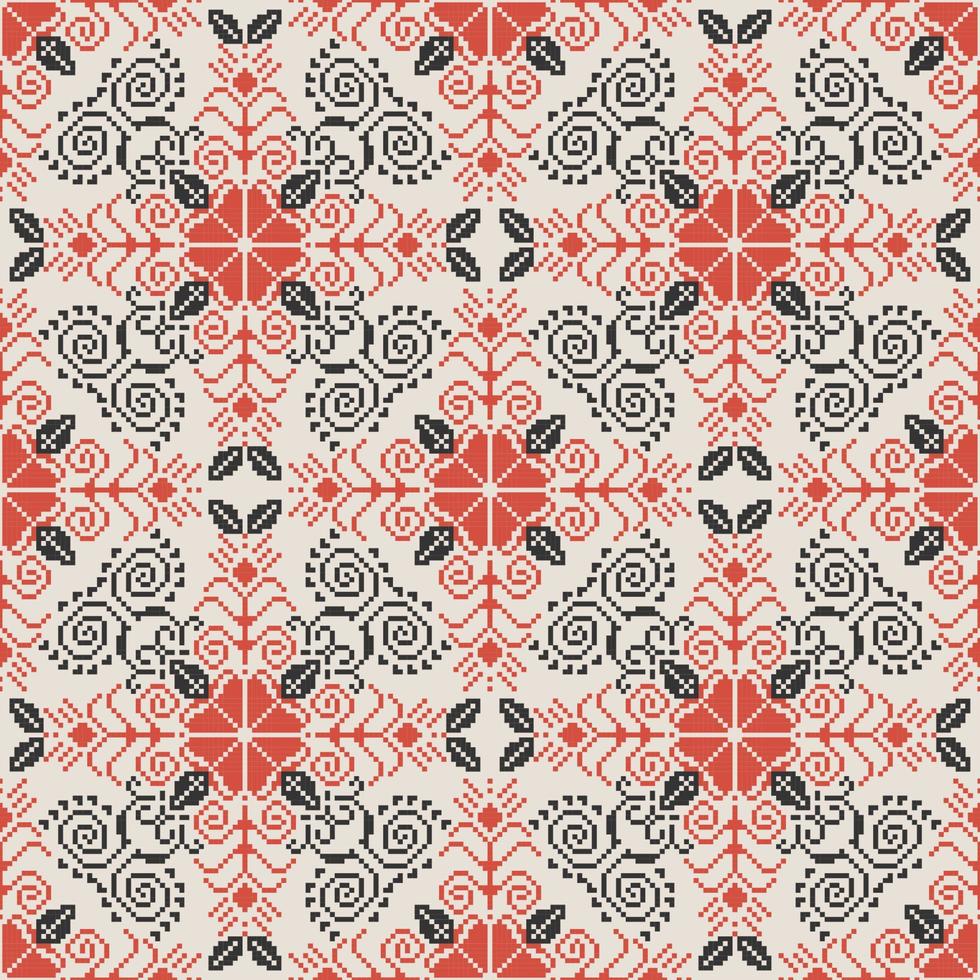 Seamless square ethnic pattern, Vector embroidery inspired design for fashion clothes, textile, fabric, decoration background.