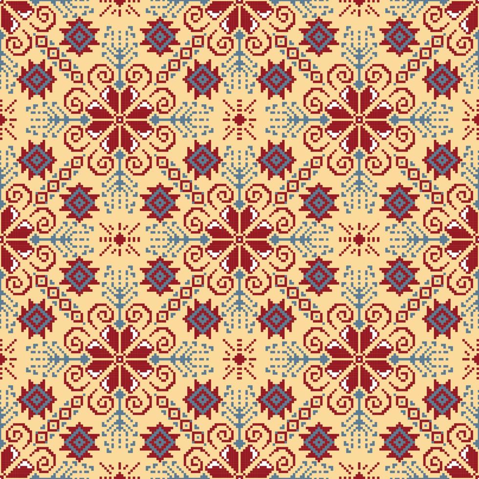 Seamless square ethnic pattern, Vector embroidery inspired design for fashion clothes, textile, fabric, decoration background.