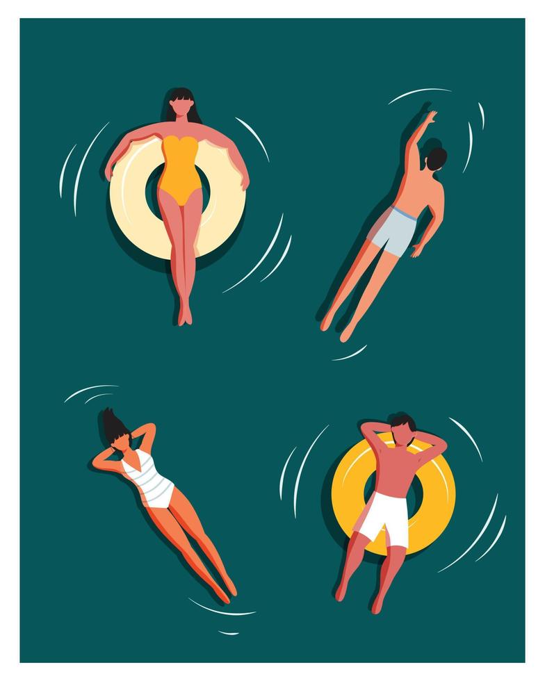 concepto de fiesta, vacaciones y viajes de verano. ilustración vectorial en estilo minimalista. vector