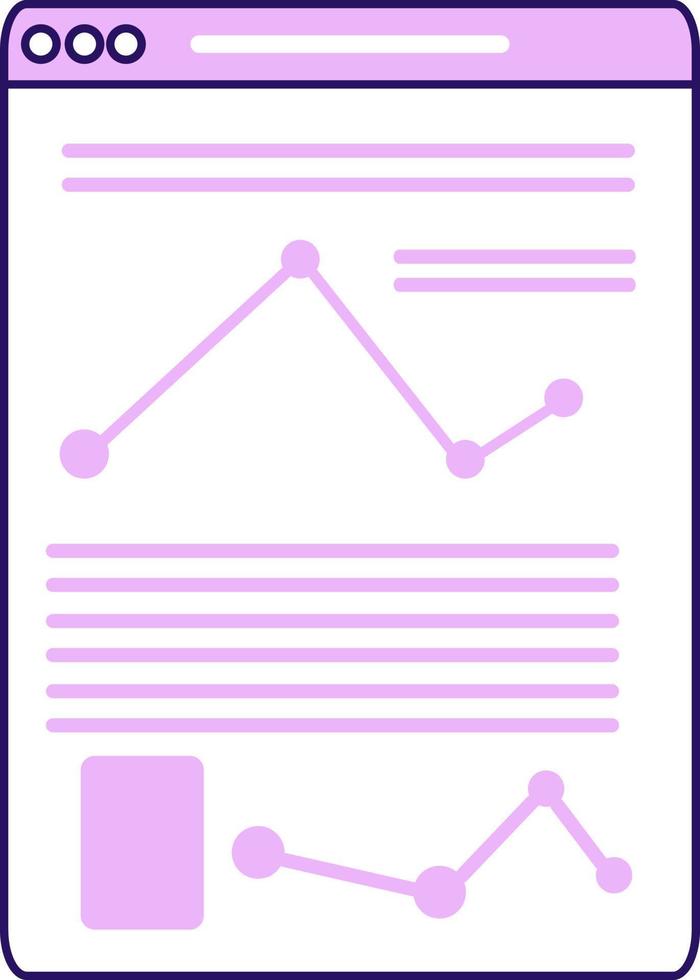 Read online scientific article semi flat color vector element