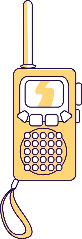 Portable radio transmitter semi flat color vector element