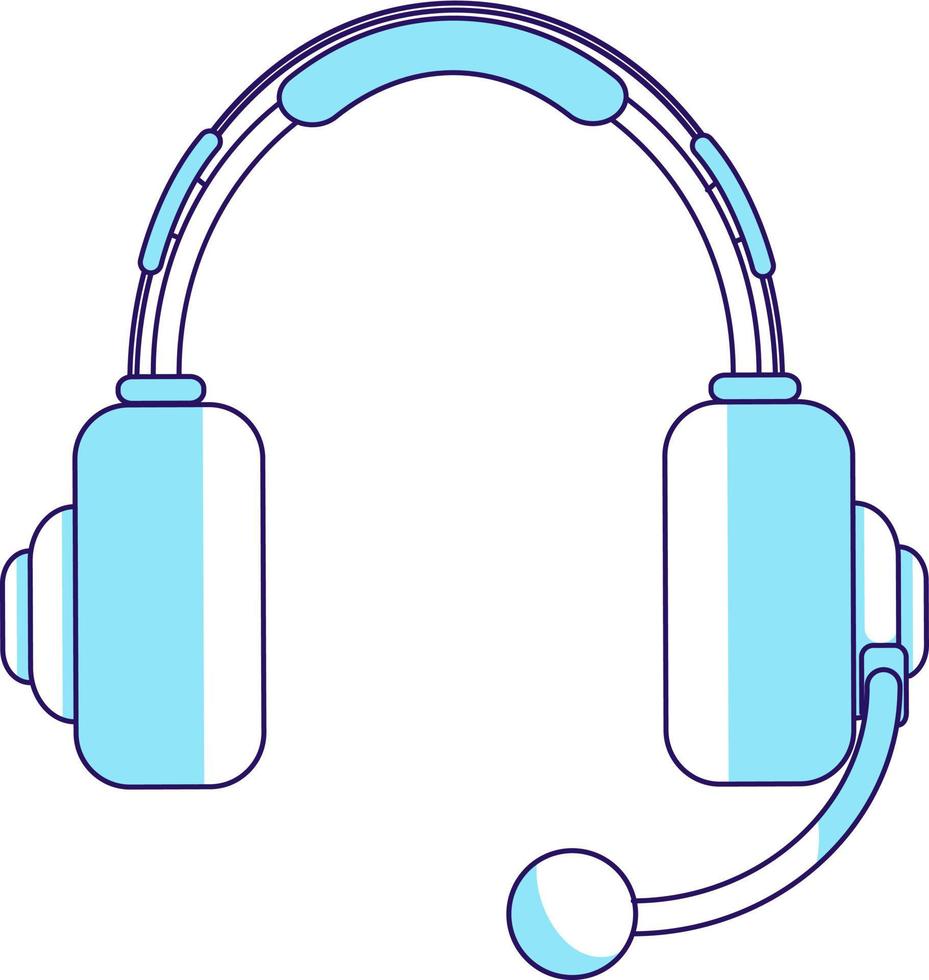 Aviation headset semi flat color vector element