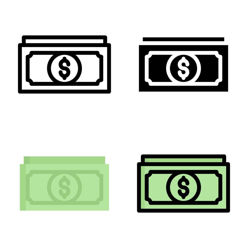 Money Icon Style Collection vector