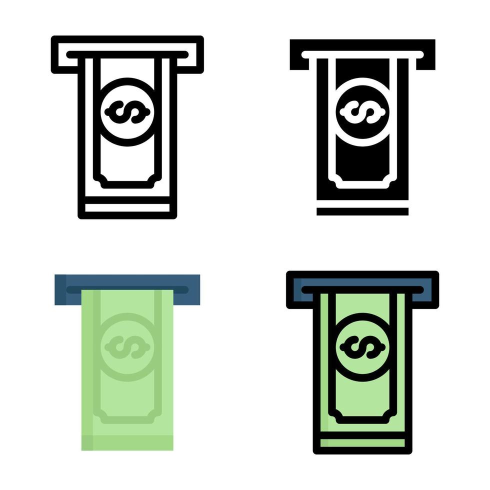 Withdraw Money Icon Style Collection vector