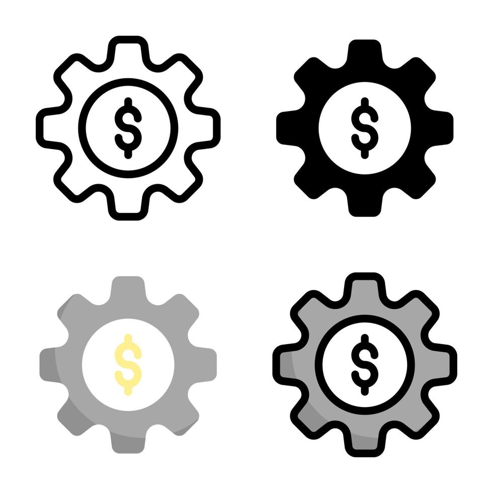 Gear Icon Style Collection vector