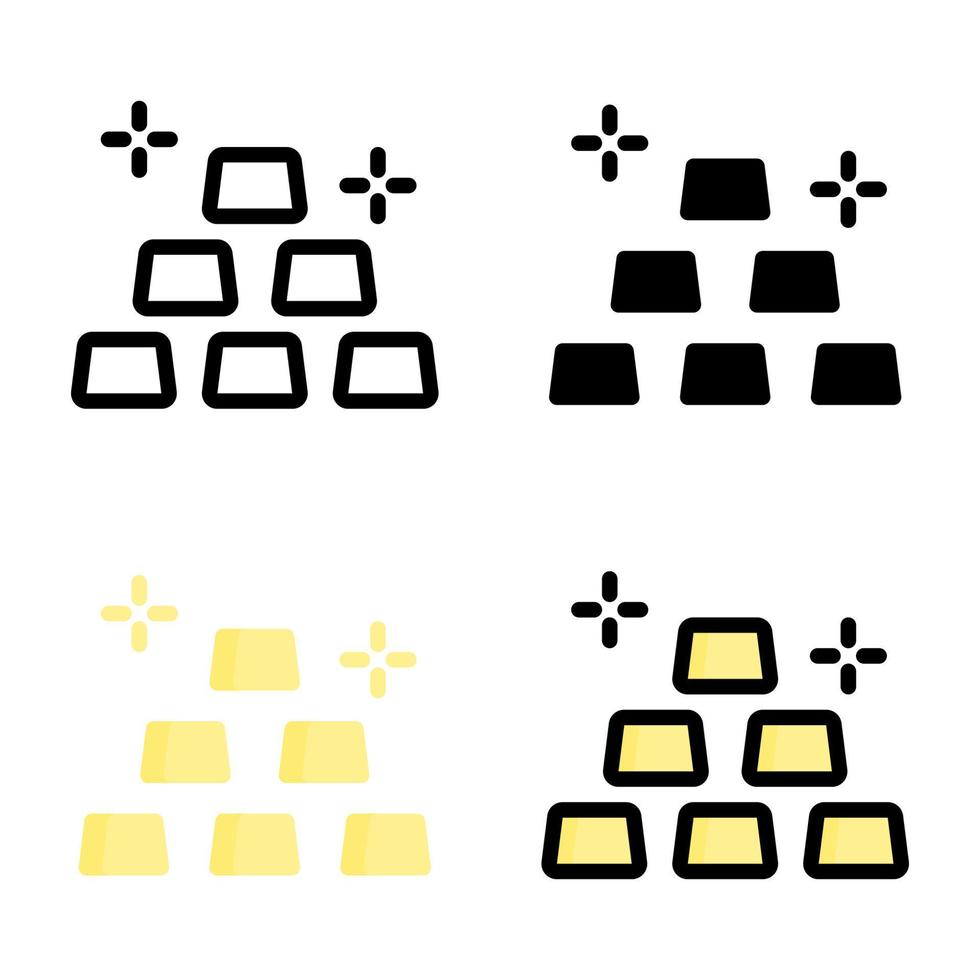 Gold Icon Style Collection vector