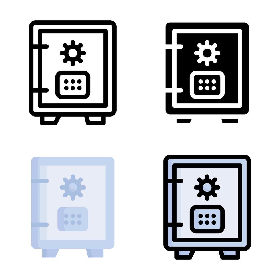 Safe Box Icon Style Collection vector