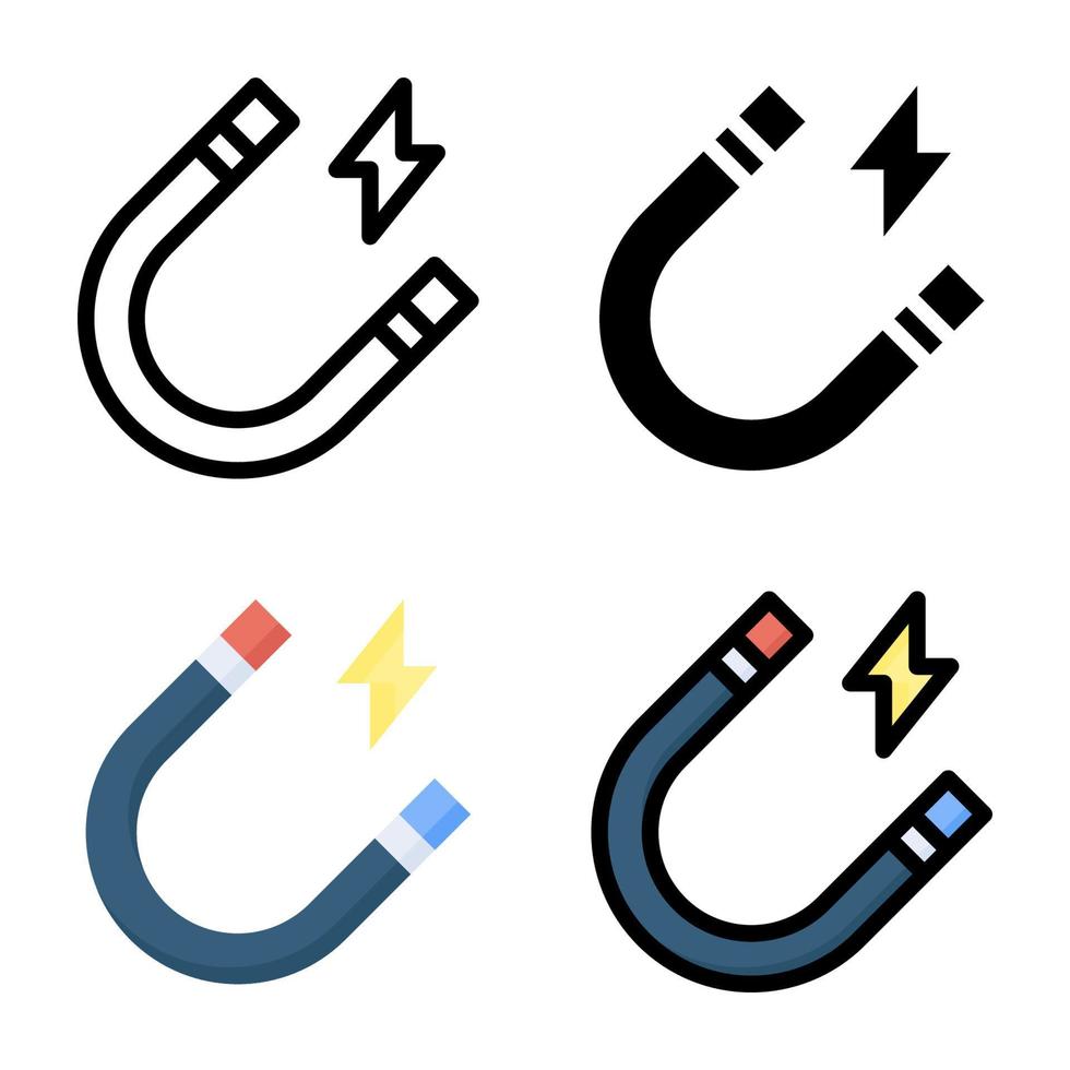 colección de estilo de icono de imán vector