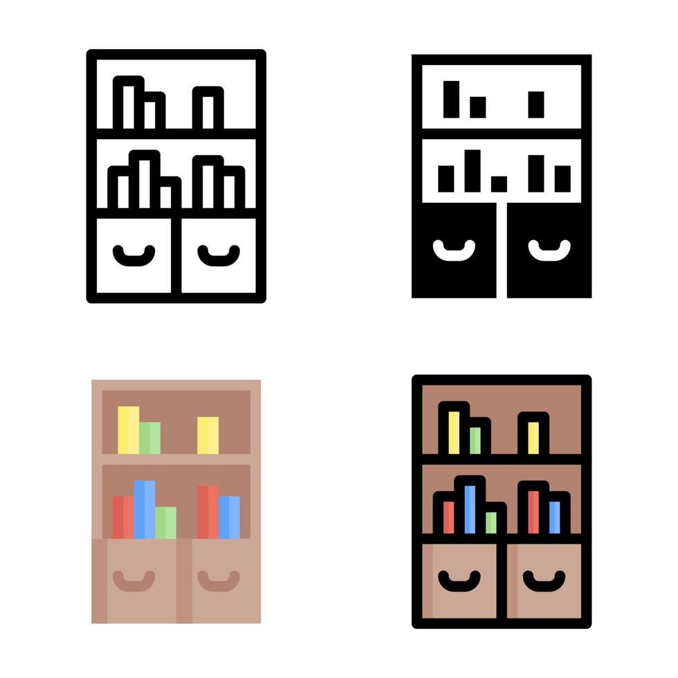 Bookshelf Icon Style Collection vector