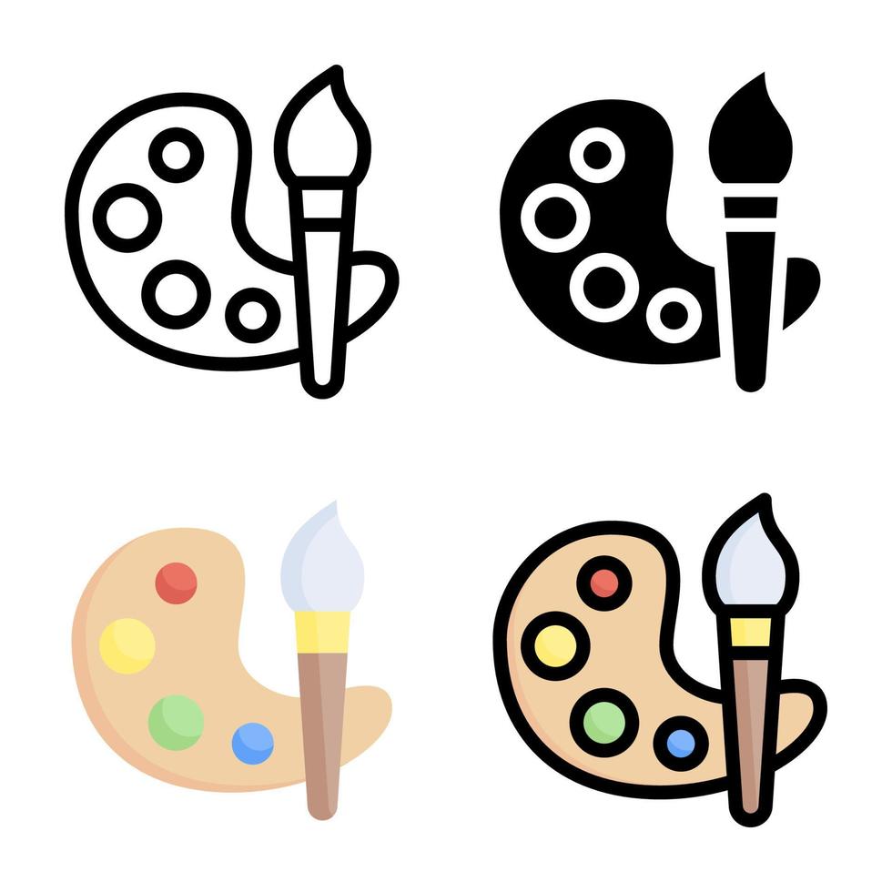 Art Palette Icon Style Collection vector