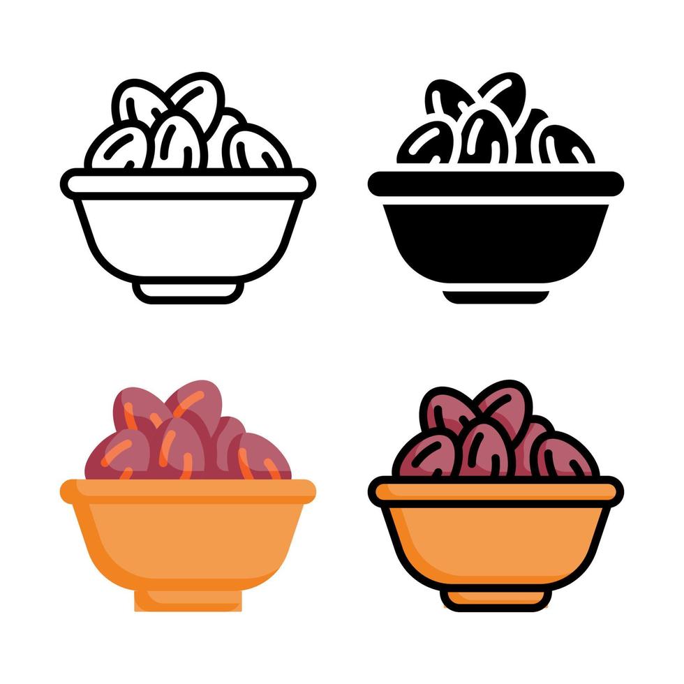 Date Palm Icon Style Collection vector