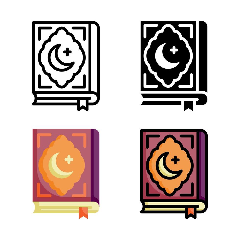 Quran Icon Style Collection vector