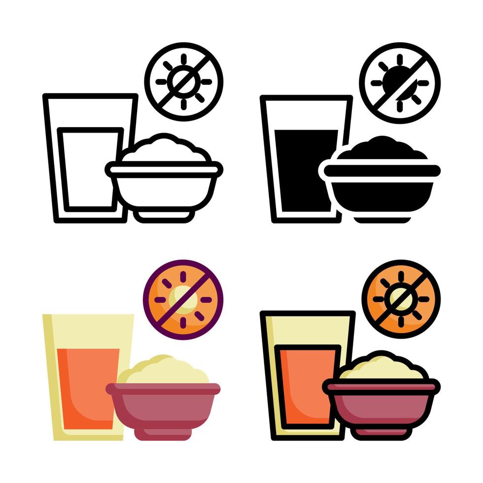Fasting Icon Style Collection vector