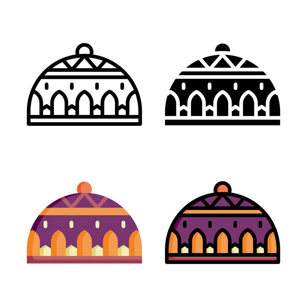 colección de estilo de icono de gorra vector